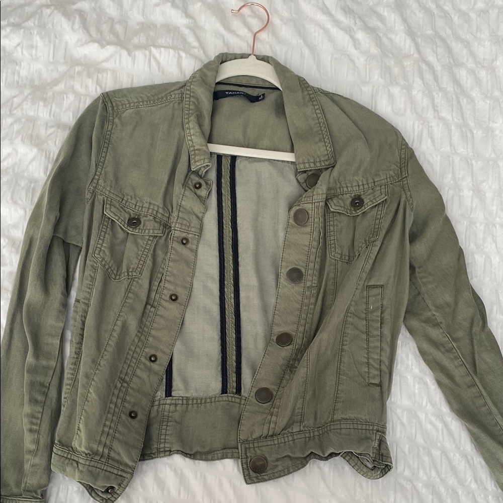 Olive Green Denim Jacket